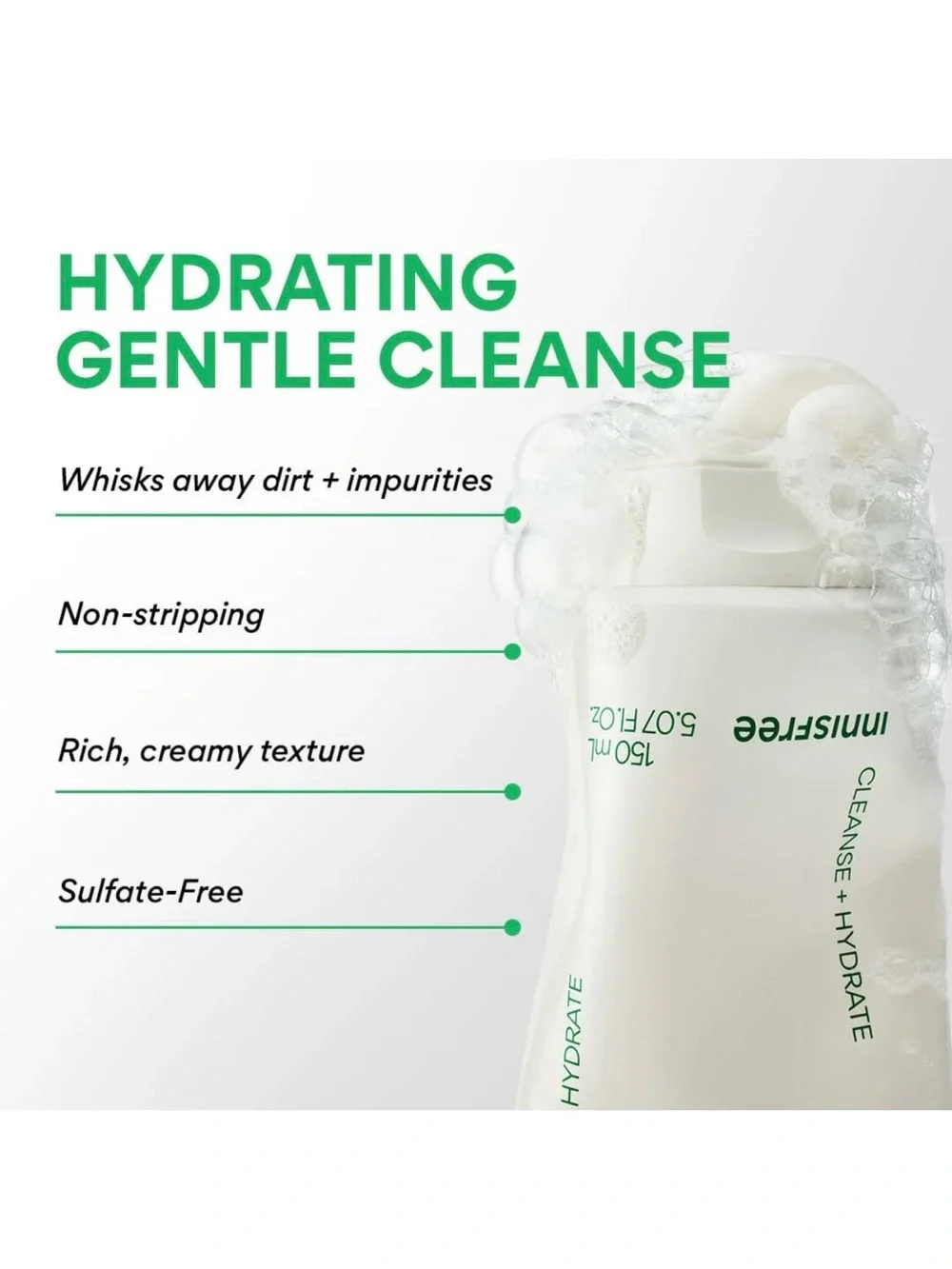 Innisfree Green Tea Amino Acid Cleansing Foam 5.07oz